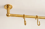 Custom Brass Ceiling Mounted Shower Curtain Rod with S-Hooks