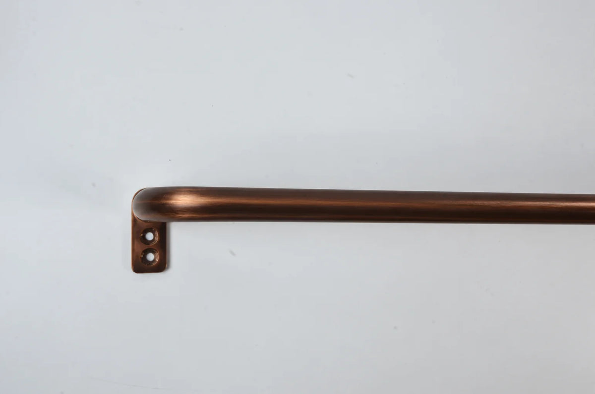 A bronze-finished metal wall bar with a square mounting bracket, shown against a plain white background.